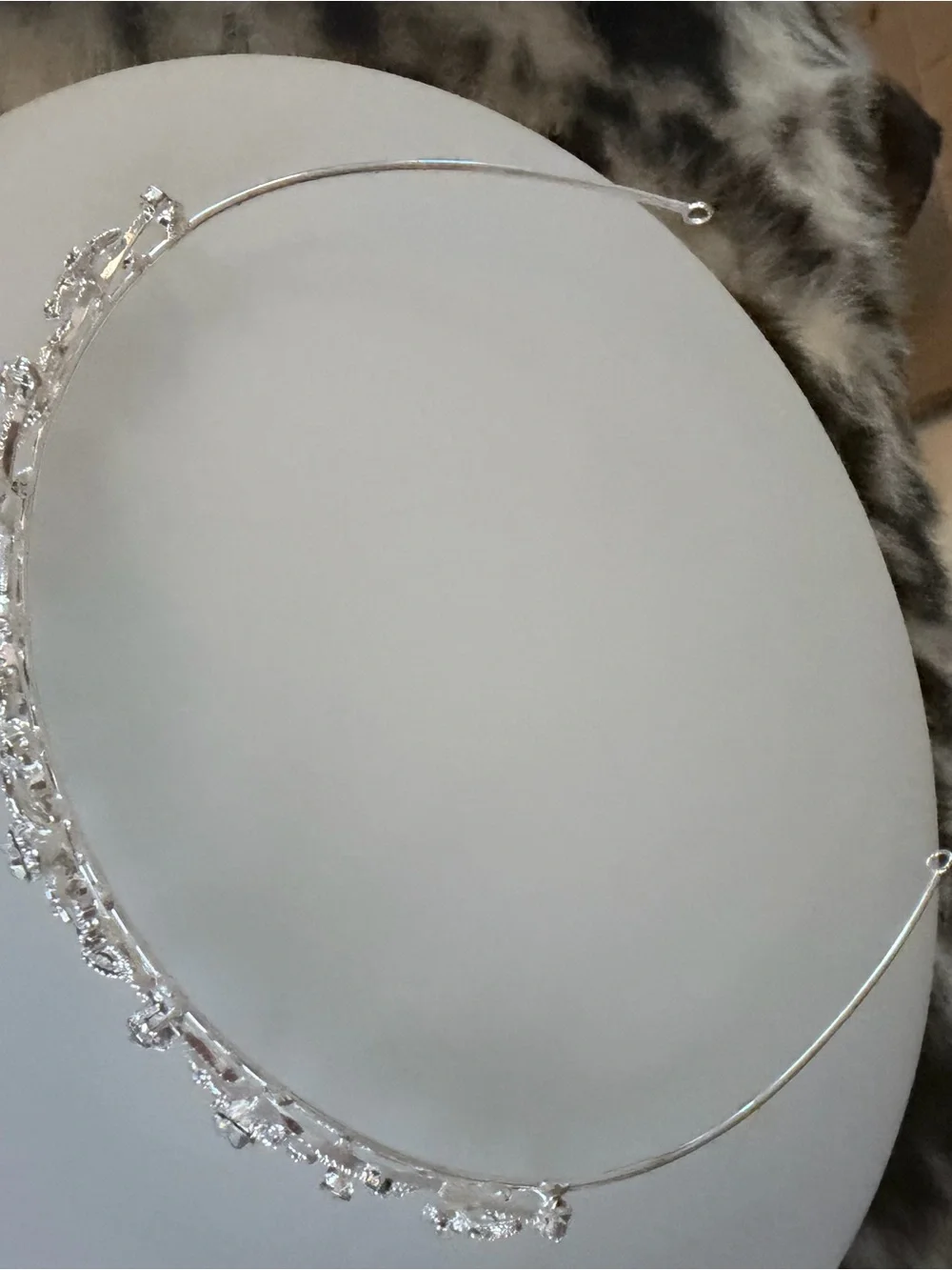 David's Bridal Silver Crystal Floral Headpiece - I never used it.